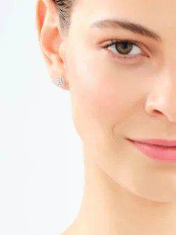 Kolczyki z białego złota z diamentami - 0,29 ct - próba 585