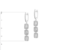 Kolczyki z białego złota z diamentami - 0,60 ct - próba 585