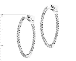 Kolczyki z białego złota z brylantami - koła - 1,00 ct - próba 585