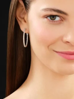 Kolczyki z białego złota z brylantami - koła - 1,00 ct - próba 585