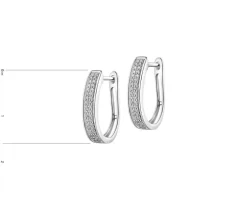Kolczyki z białego złota z diamentami - koła - 0,16 ct - próba 585
