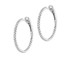 Kolczyki z białego złota z brylantami - koła - 1,00 ct - próba 585