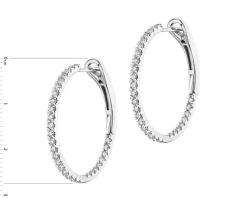 Kolczyki z białego złota z brylantami - koła - 1,00 ct - próba 585