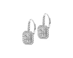 Kolczyki z białego złota z diamentami - 0,72 ct - próba 585