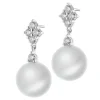 Kolczyki z białego złota z brylantami i perłami South Sea - próba 750