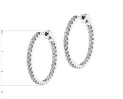 Kolczyki z białego złota z brylantami - koła - 1,50 ct - próba 585