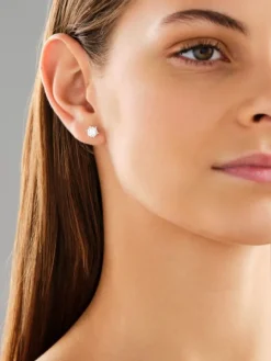 Kolczyki z białego złota z brylantami laboratoryjnymi - 1,50 ct - próba 750