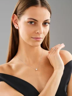 Kolczyki z białego złota z brylantami laboratoryjnymi - 1,50 ct - próba 750