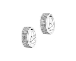 Kolczyki z białego złota z diamentami - koła - 0,33 ct - próba 585