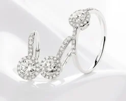 Kolczyki z białego złota z brylantami - 0,94 ct - próba 585