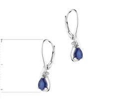 Kolczyki z białego złota z diamentami i szafirami - próba 585