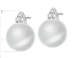 Kolczyki z białego złota z diamentami i topazami London Blue - próba 585