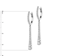 Kolczyki z białego złota z diamentami - 0,50 ct - próba 585