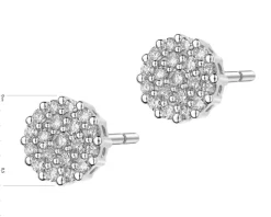 Kolczyki z białego złota z diamentami - 0,16 ct - próba 585