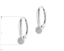 Kolczyki z białego złota z diamentami - 0,09 ct - próba 585