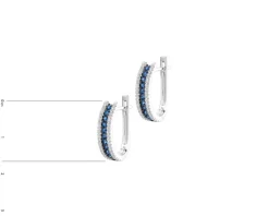 Kolczyki z białego złota z diamentami i szafirami - próba 585