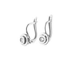 Kolczyki z białego złota z brylantami - 0,15 ct - próba 585