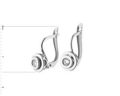 Kolczyki z białego złota z brylantami - 0,15 ct - próba 585