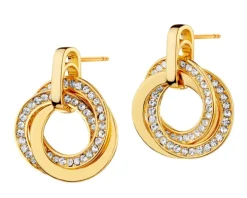 Kolczyki z mosiądzu pozłacane ze szklanymi detalami