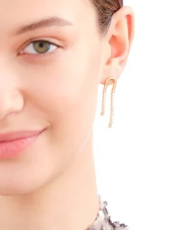 Kolczyki z mosiądzu pozłacane z cyrkoniami