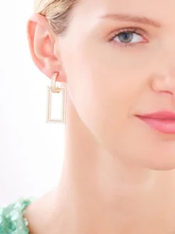 Kolczyki z mosiądzu pozłacane z cyrkoniami