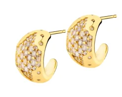 Kolczyki z mosiądzu pozłacane z cyrkoniami