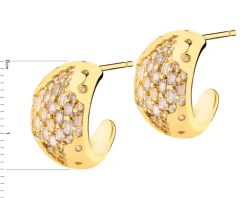 Kolczyki z mosiądzu pozłacane z cyrkoniami