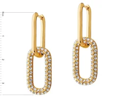 Kolczyki z mosiądzu pozłacane ze szklanymi detalami