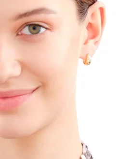 Kolczyki z mosiądzu pozłacane z cyrkoniami - gwiazdy