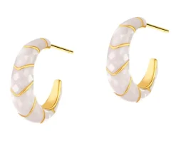 Kolczyki z mosiądzu pozłacane z muszlą