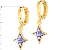 Kolczyki z mosiądzu pozłacane z muszlą