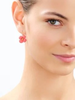 Kolczyki z mosiądzu pozłacane - kwiaty