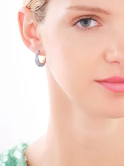 Kolczyki z mosiądzu pozłacane z muszlą