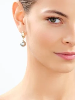 Kolczyki z mosiądzu pozłacane z perłami