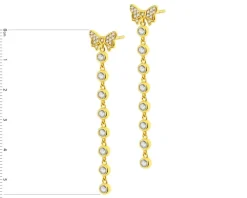 Kolczyki z mosiądzu pozłacane z cyrkoniami - kokardki