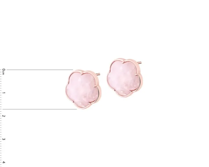 Kolczyki z mosiądzu pozłacane z kwarcami