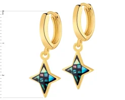 Kolczyki z mosiądzu pozłacane z muszlą