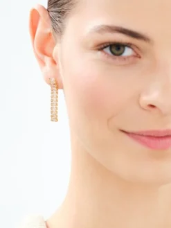 Kolczyki z mosiądzu pozłacane ze szklanymi detalami