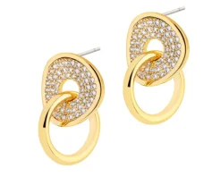 Kolczyki z mosiądzu pozłacane z cyrkoniami