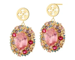 Kolczyki z mosiądzu pozłacane z cyrkoniami