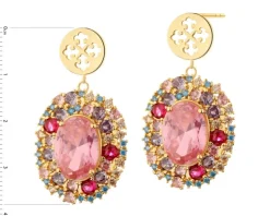 Kolczyki z mosiądzu pozłacane z cyrkoniami