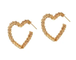 Kolczyki z mosiądzu pozłacane - serca