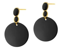 Kolczyki z mosiądzu pozłacane z agatami