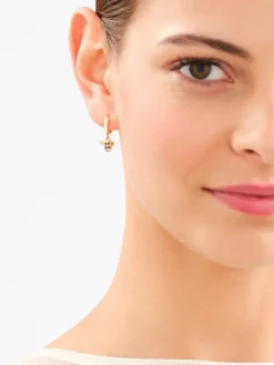 Kolczyki z mosiądzu pozłacane z cyrkoniami - pszczółki