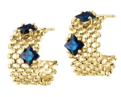 Kolczyki z mosiądzu pozłacane z cyrkoniami