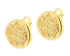 Kolczyki z mosiądzu pozłacane z cyrkoniami