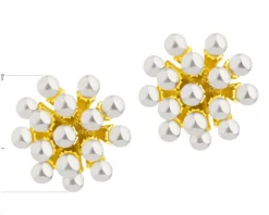 Kolczyki z mosiądzu pozłacane z muszlą