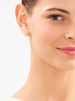 Kolczyki z mosiądzu pozłacane z muszlą