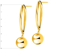 Kolczyki z mosiądzu pozłacane - kulki