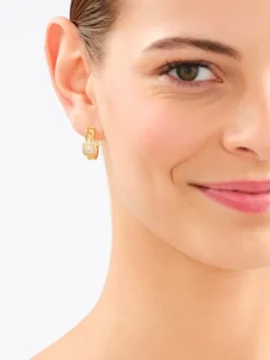 Kolczyki z mosiądzu pozłacane z cyrkoniami